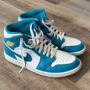Nike Air Teal and White High-Top Sneakers